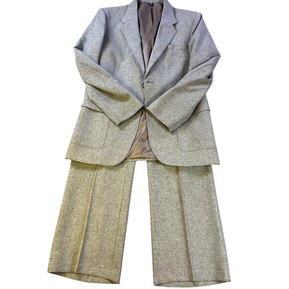 Vintage Levi’s Action Suit 40L Gray Sta-Prest Leisure Blazer Pants Set 1970s - Picture 10 of 16